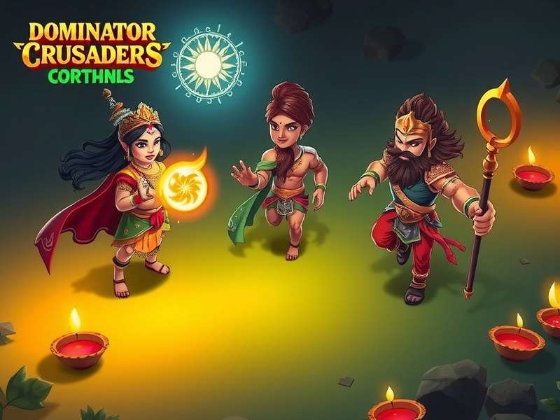 Dominator Crusaders gameplay screenshot showing Indian mythological characters